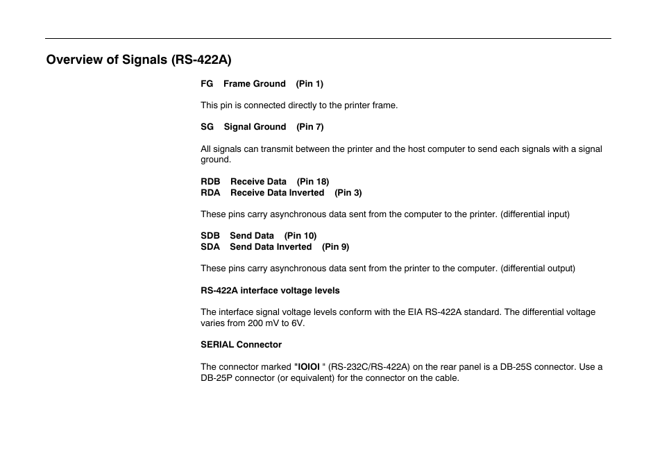 C-10, Overview of signals (rs-422a) | Kyocera FS-600 User Manual | Page 130 / 144