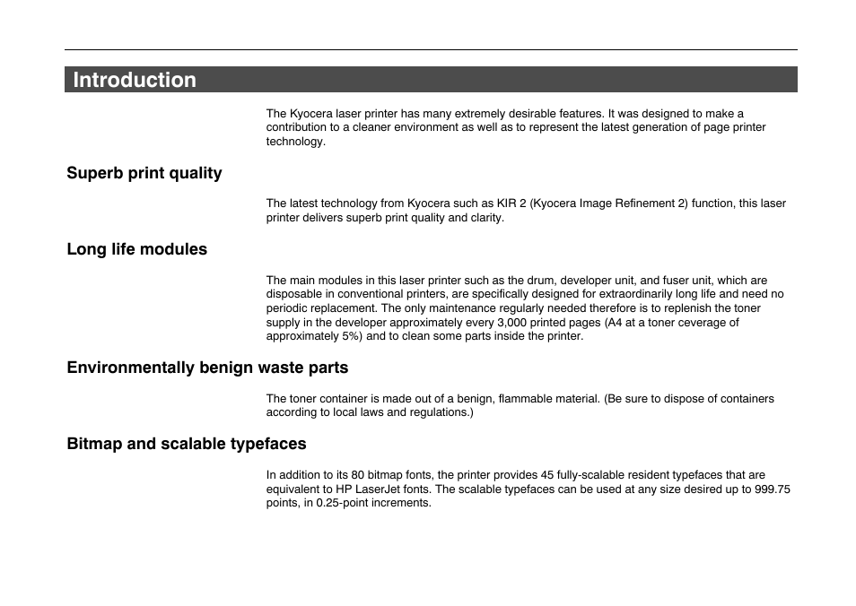 Introduction, Xvii | Kyocera FS-600 User Manual | Page 18 / 144