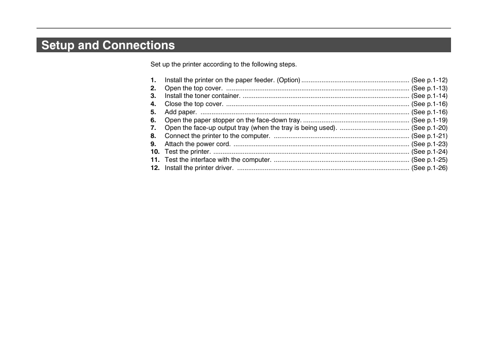 Setup and connections, Setup and connections -11 | Kyocera FS-600 User Manual | Page 33 / 144