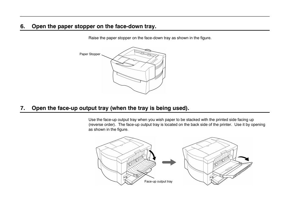 Open the paper stopper on the face-down tray | Kyocera FS-600 User Manual | Page 42 / 144