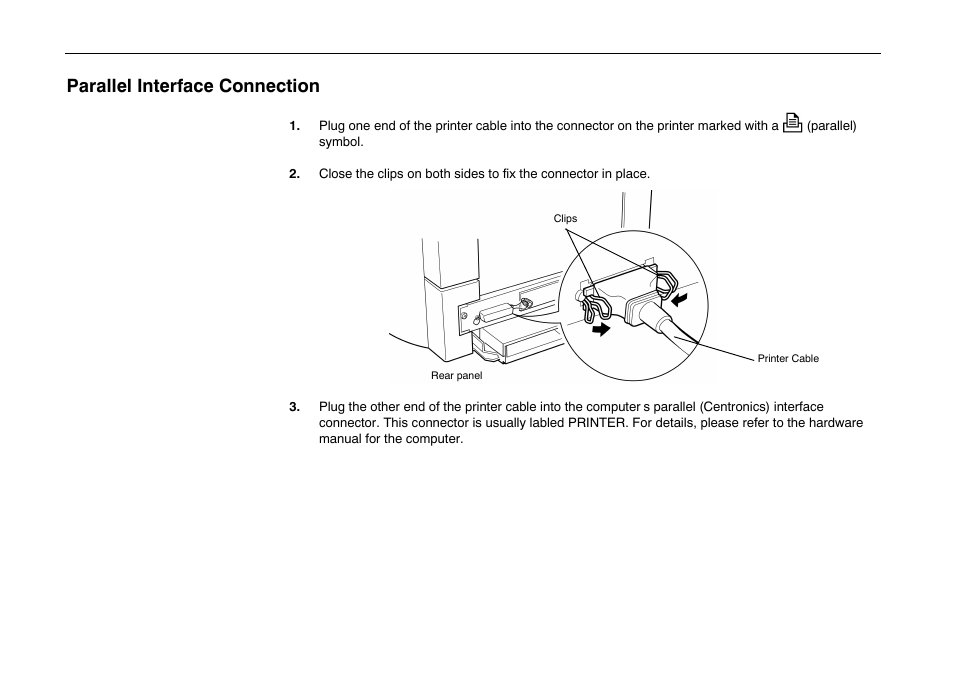 Parallel interface connection | Kyocera FS-600 User Manual | Page 44 / 144