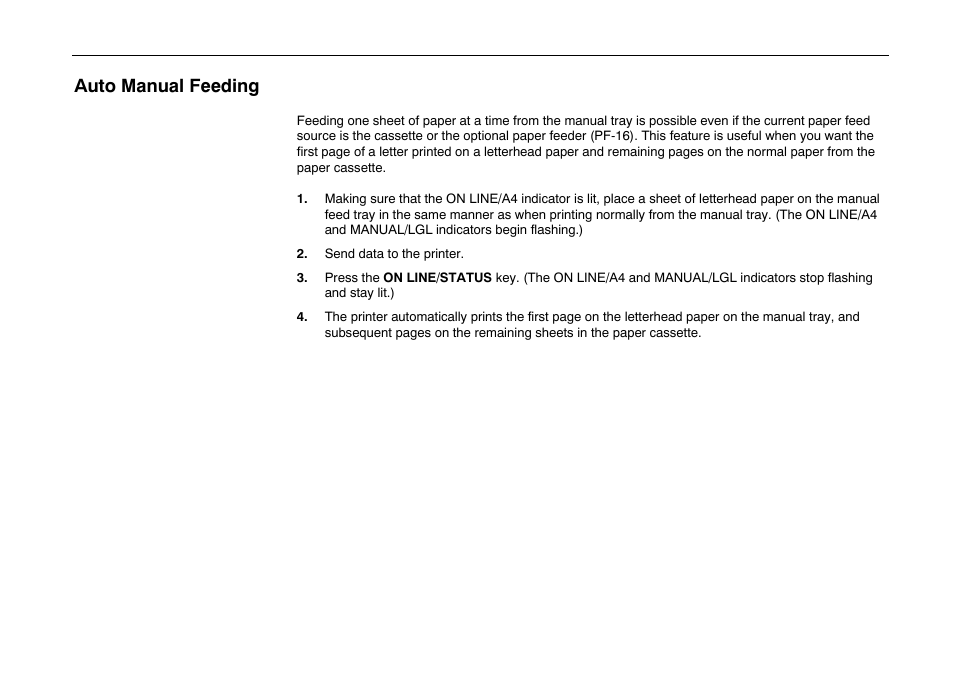 Auto manual feeding | Kyocera FS-600 User Manual | Page 72 / 144