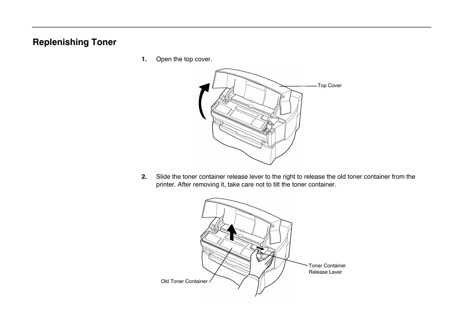 Replenishing toner | Kyocera FS-600 User Manual | Page 84 / 144