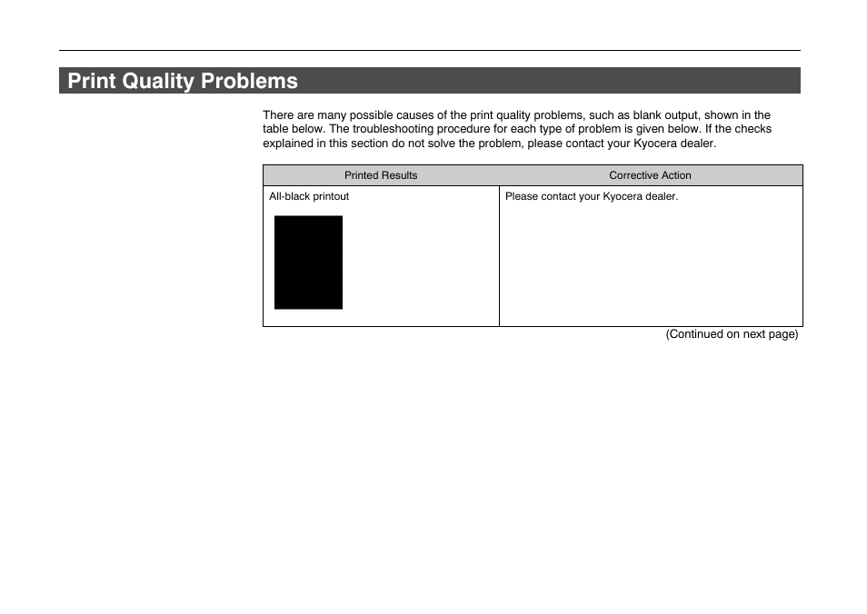 Print quality problems, Print quality problems -4 | Kyocera FS-600 User Manual | Page 95 / 144