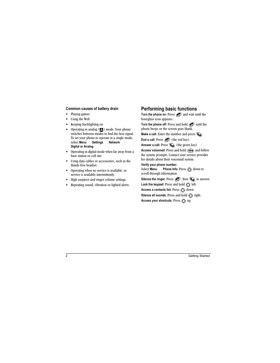 Performing basic functions | Kyocera Phantom TXLCC10042B User Manual | Page 10 / 60