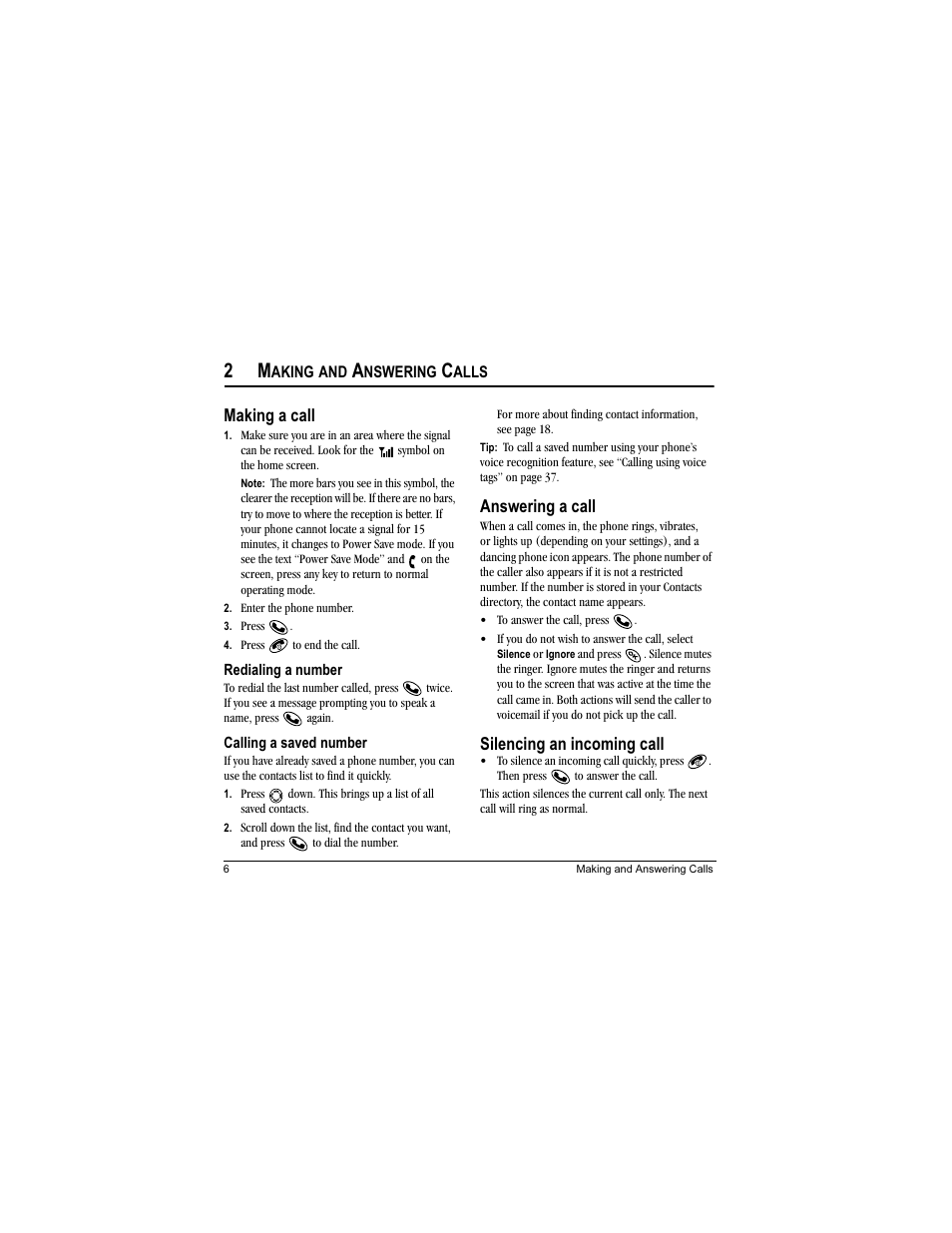 Making a call, Answering a call, Silencing an incoming call | Kyocera Phantom TXLCC10042B User Manual | Page 14 / 60