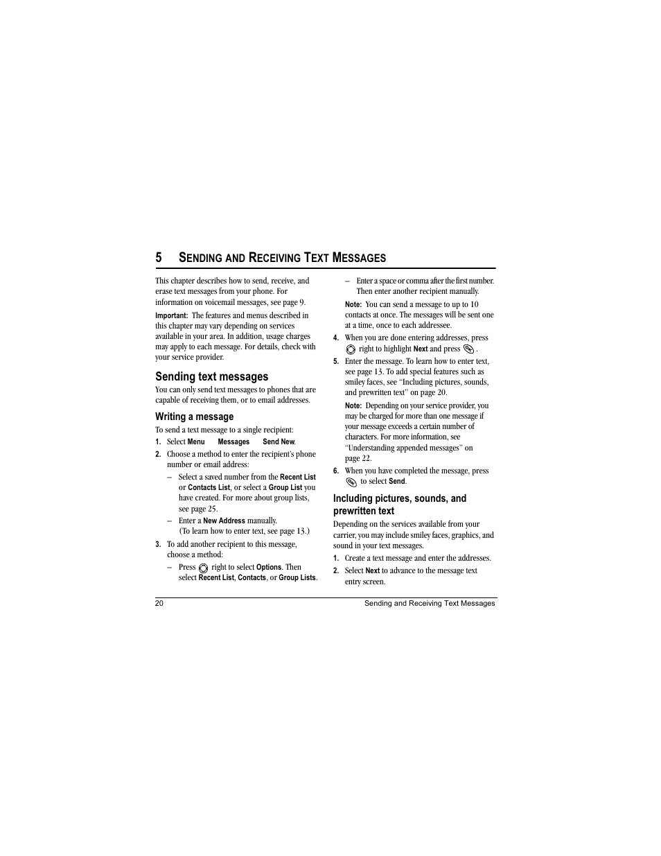 Sending text messages | Kyocera Phantom TXLCC10042B User Manual | Page 28 / 60