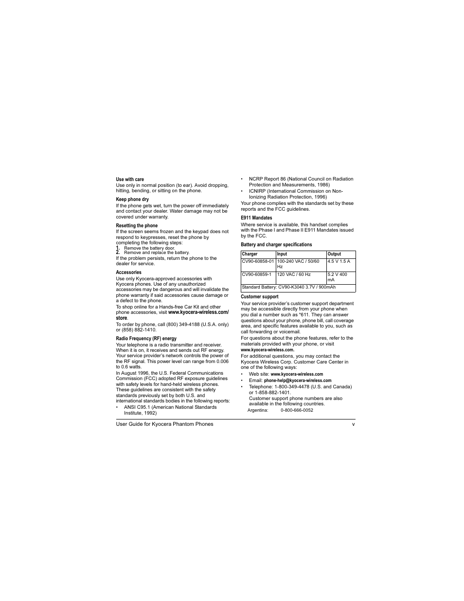 Kyocera Phantom TXLCC10042B User Manual | Page 5 / 60