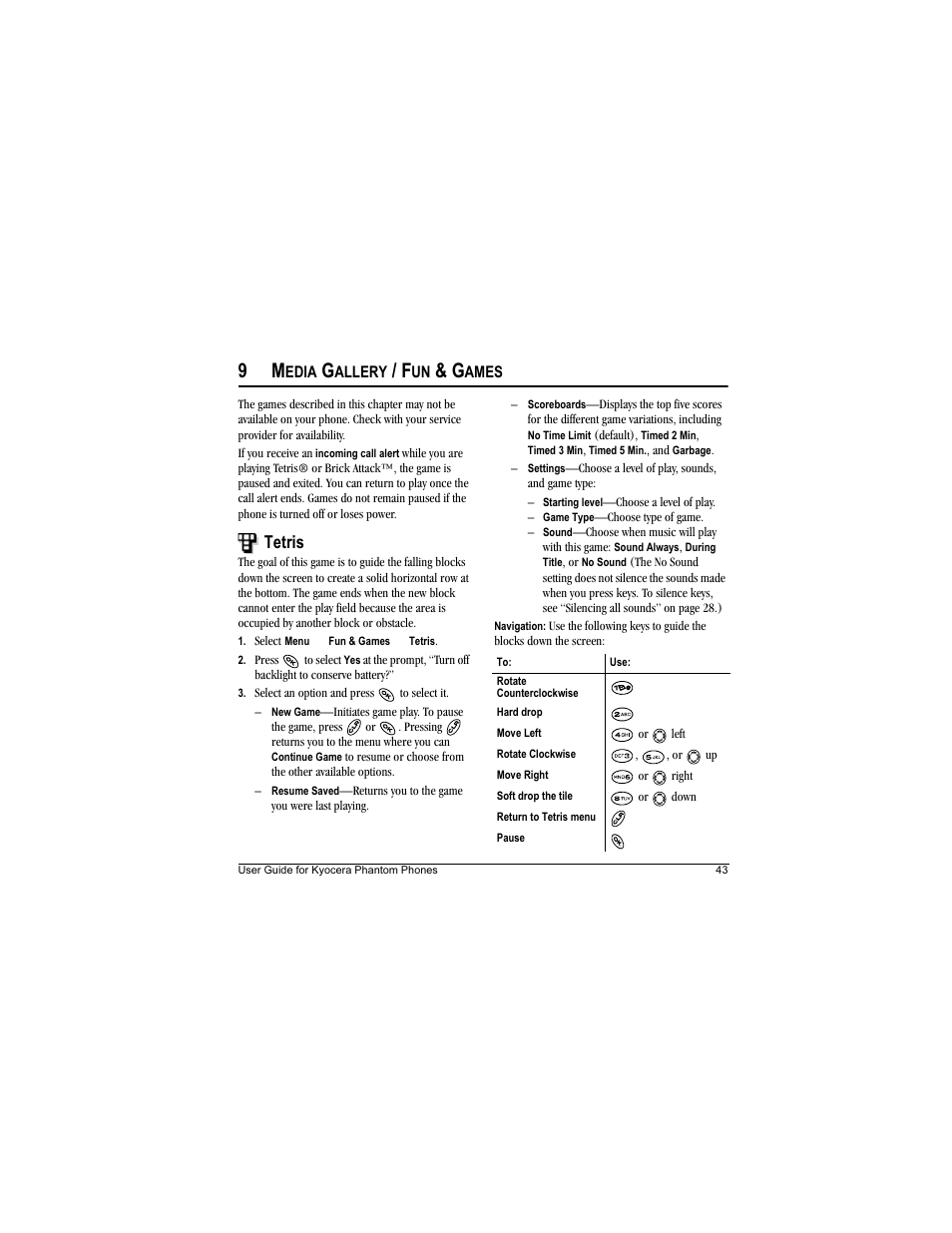 Tetris | Kyocera Phantom TXLCC10042B User Manual | Page 51 / 60