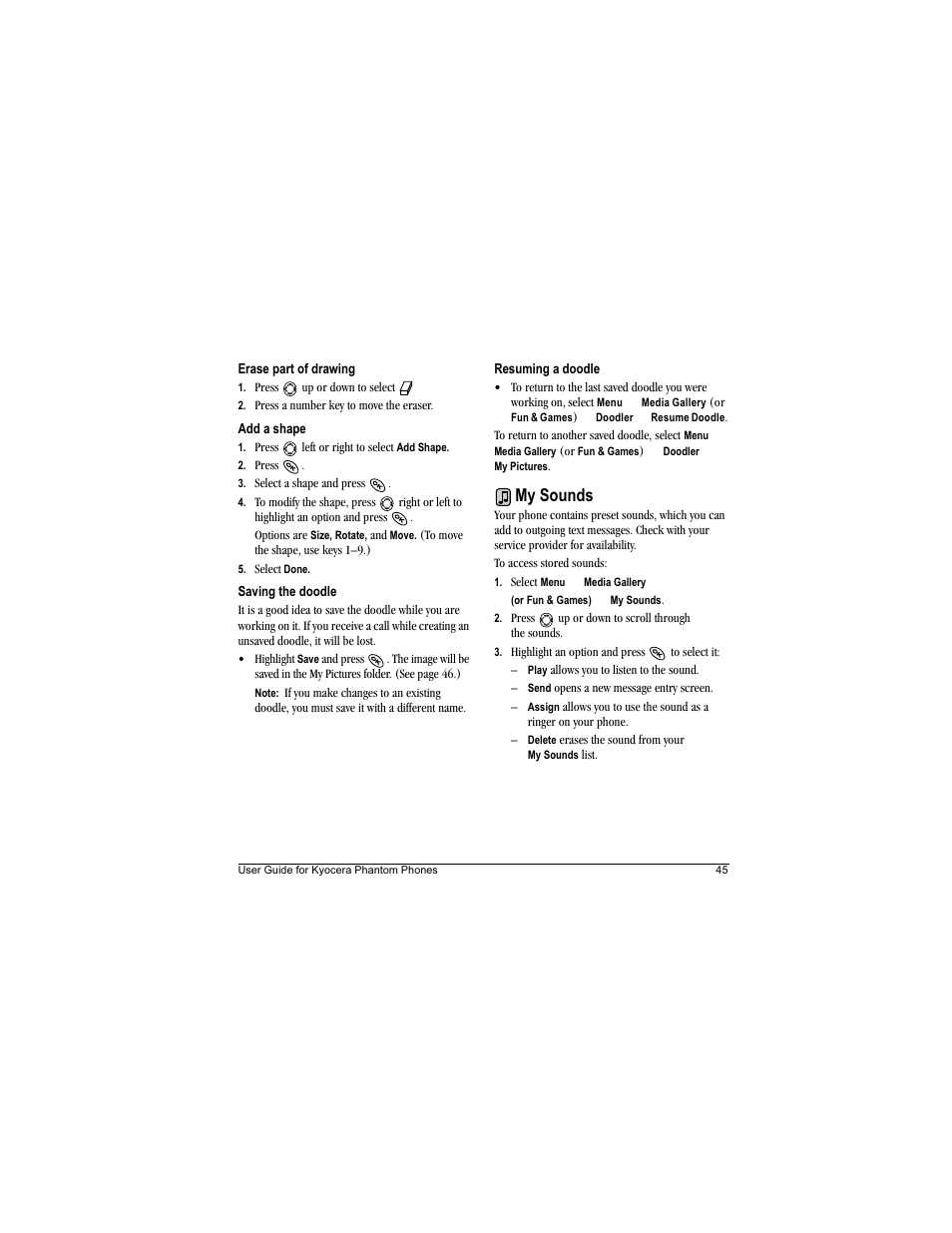 My sounds | Kyocera Phantom TXLCC10042B User Manual | Page 53 / 60