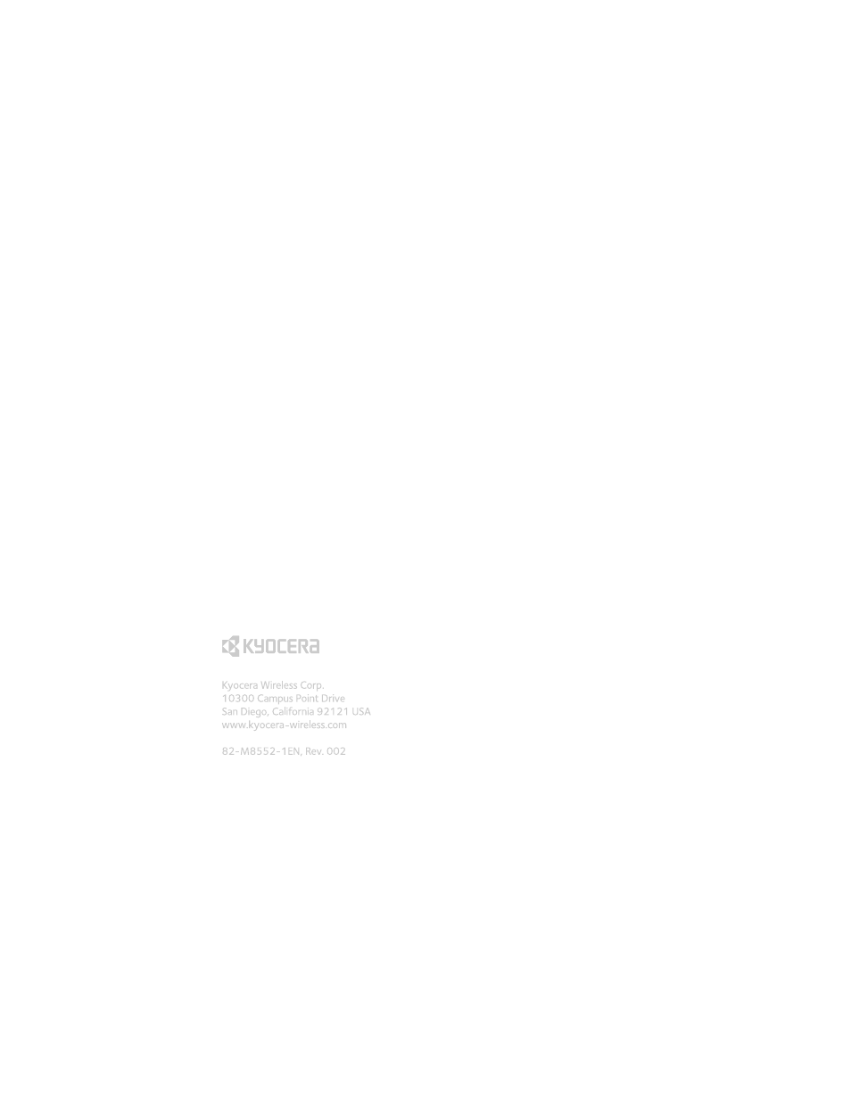 Kyocera Phantom TXLCC10042B User Manual | Page 60 / 60