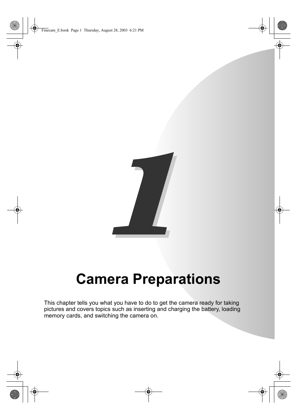 Camera preparations | Kyocera SL300R User Manual | Page 17 / 134