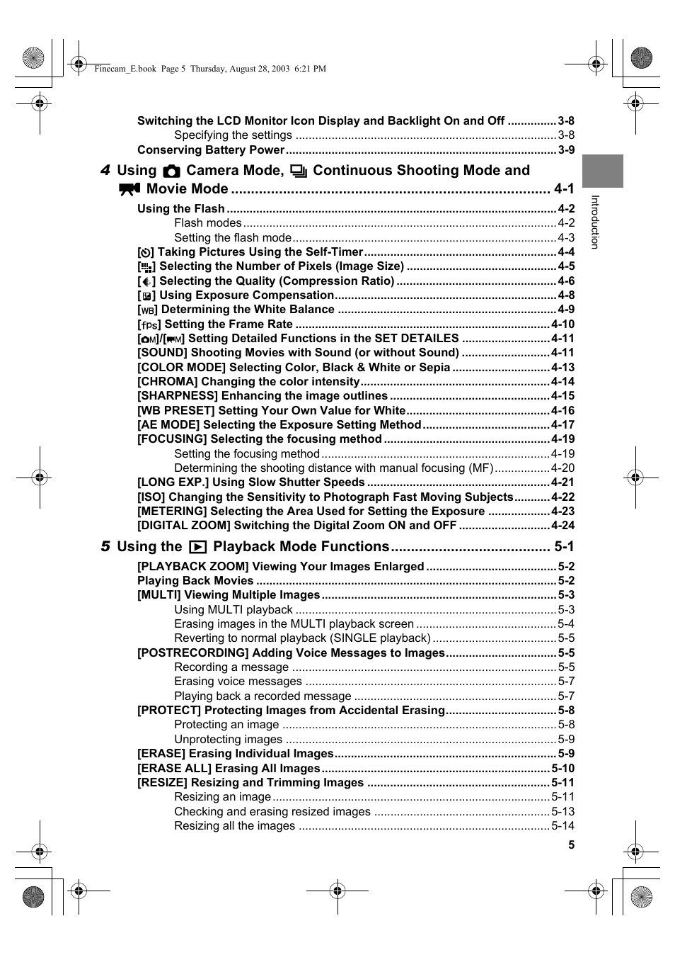 5 using the p playback mode functions -1 | Kyocera SL300R User Manual | Page 5 / 134