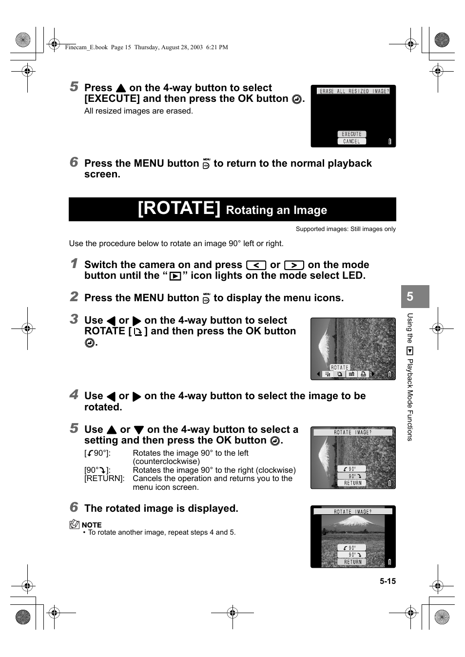 Rotate, Rotating an image | Kyocera SL300R User Manual | Page 99 / 134