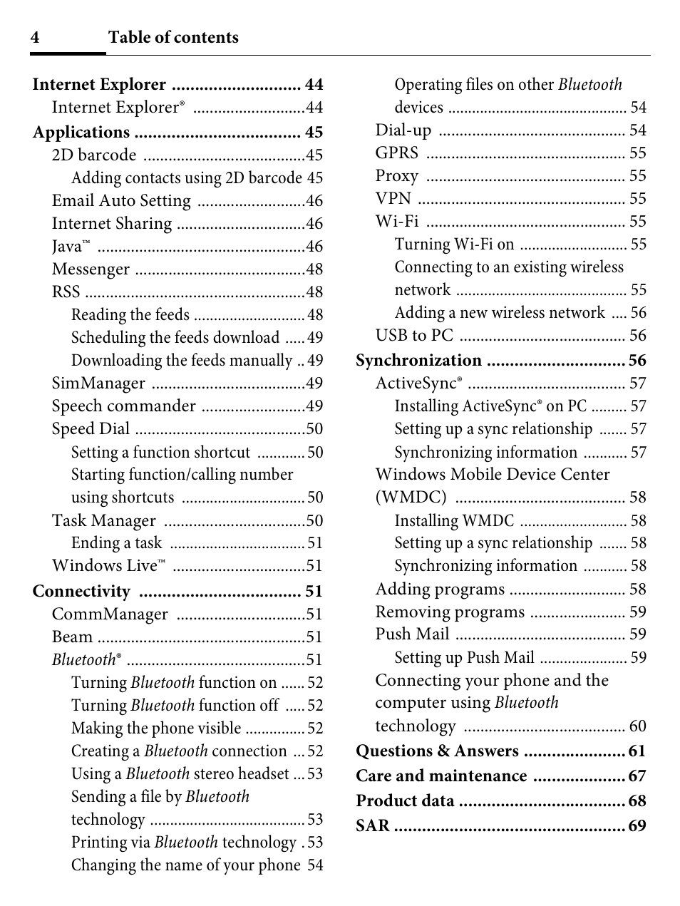 Kyocera E4000 User Manual | Page 4 / 73