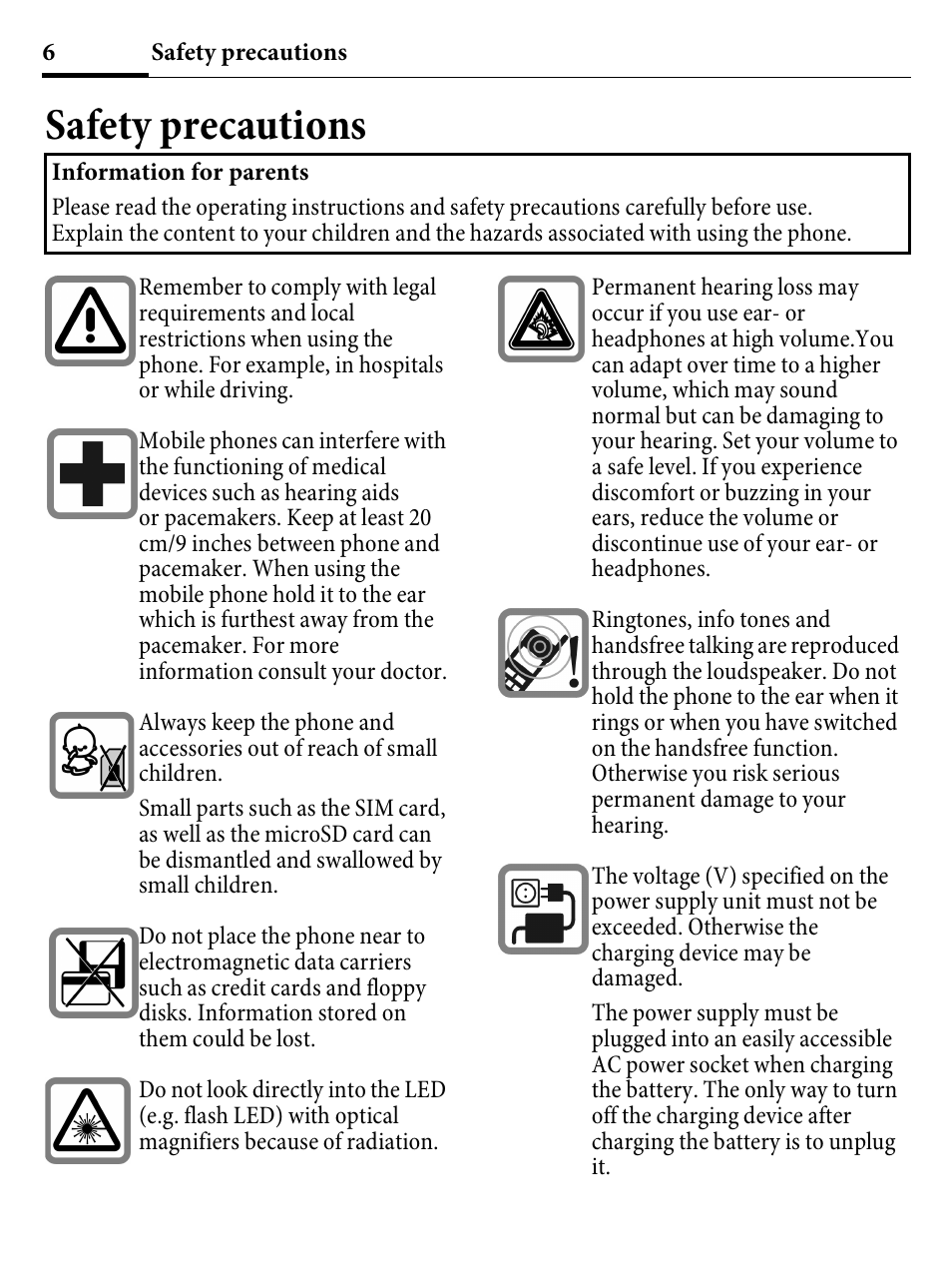 Safety precautions | Kyocera E4000 User Manual | Page 6 / 73