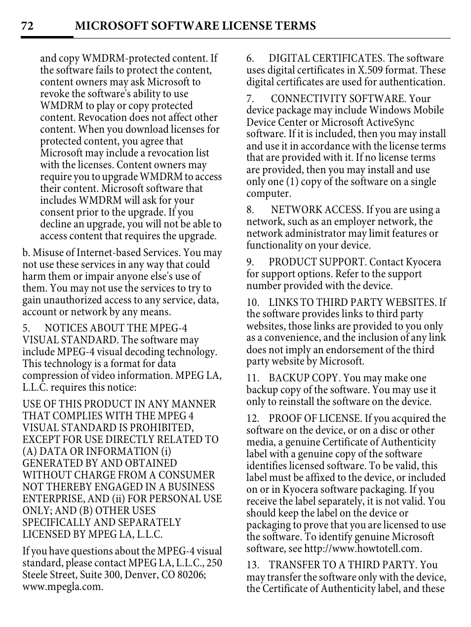 Kyocera E4000 User Manual | Page 72 / 73