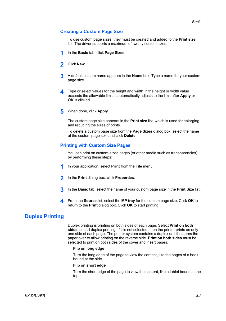 Duplex printing, Duplex printing -3 | Kyocera FS-C5100DN User Manual | Page 37 / 92