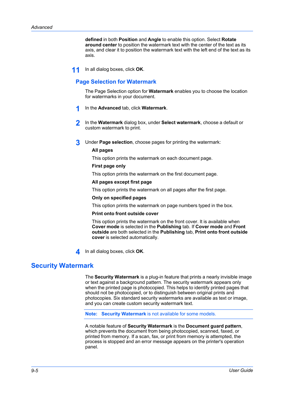 Security watermark, Security watermark -5 | Kyocera FS-C5100DN User Manual | Page 74 / 92