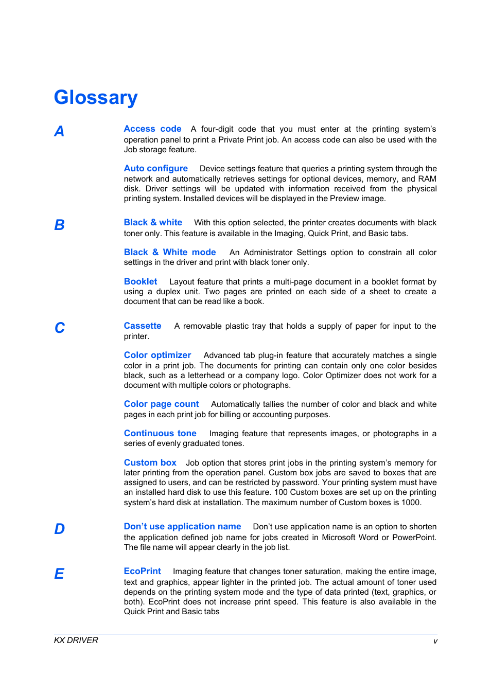 Glossary | Kyocera FS-C5100DN User Manual | Page 85 / 92