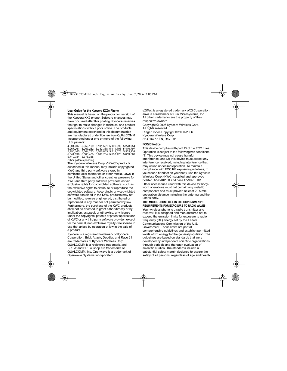 Kyocera KX9e User Manual | Page 2 / 64