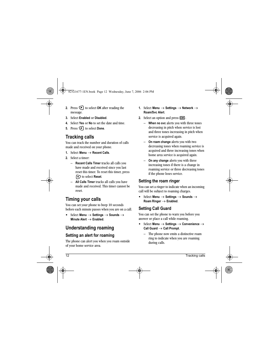 Tracking calls, Timing your calls, Understanding roaming | Kyocera KX9e User Manual | Page 20 / 64