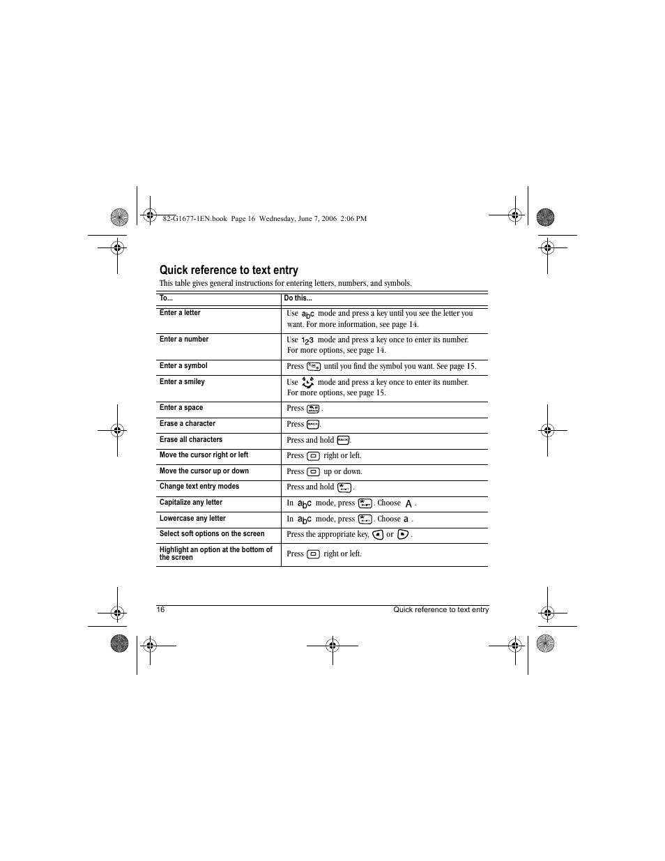 Quick reference to text entry | Kyocera KX9e User Manual | Page 24 / 64