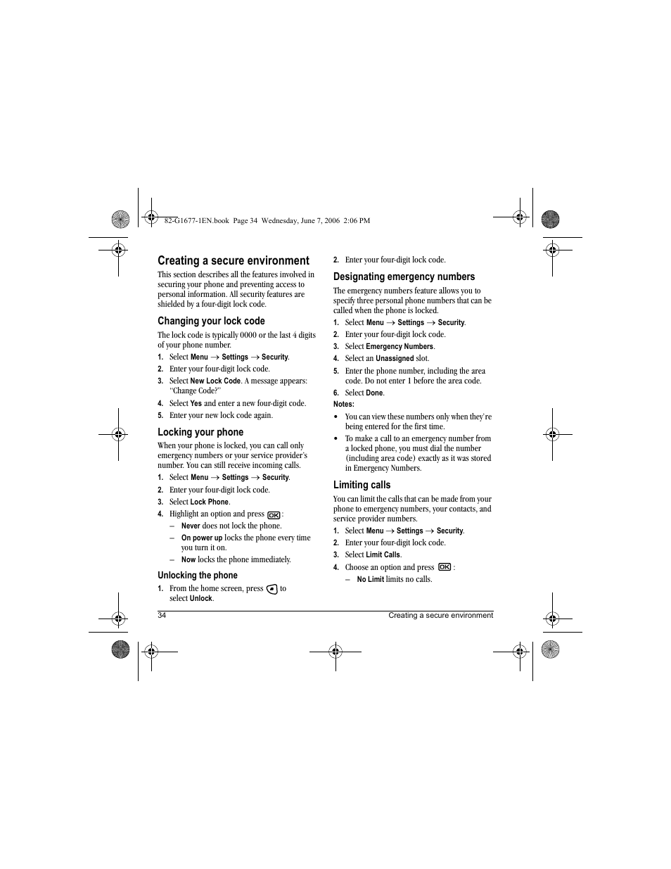 Creating a secure environment | Kyocera KX9e User Manual | Page 42 / 64
