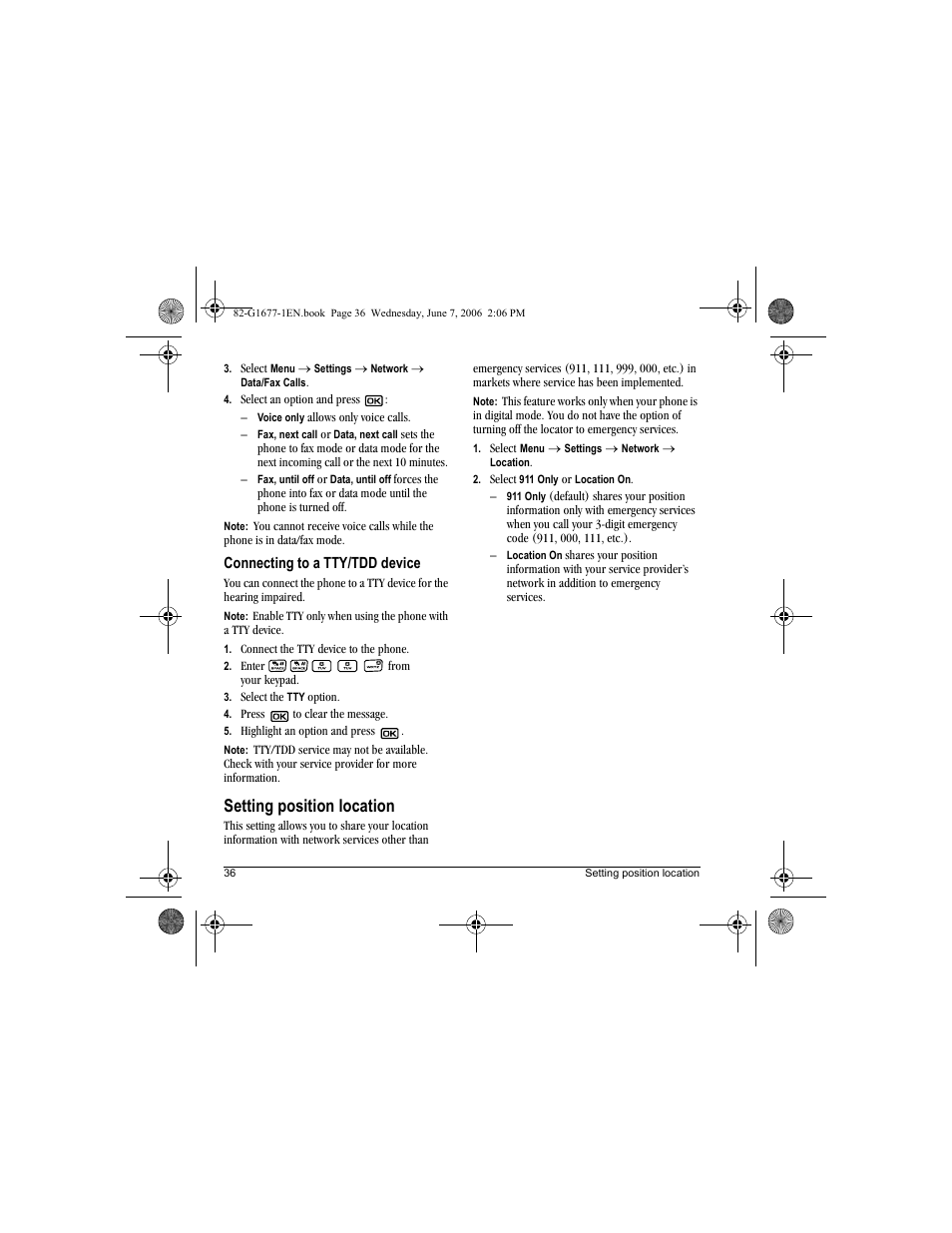 Setting position location | Kyocera KX9e User Manual | Page 44 / 64