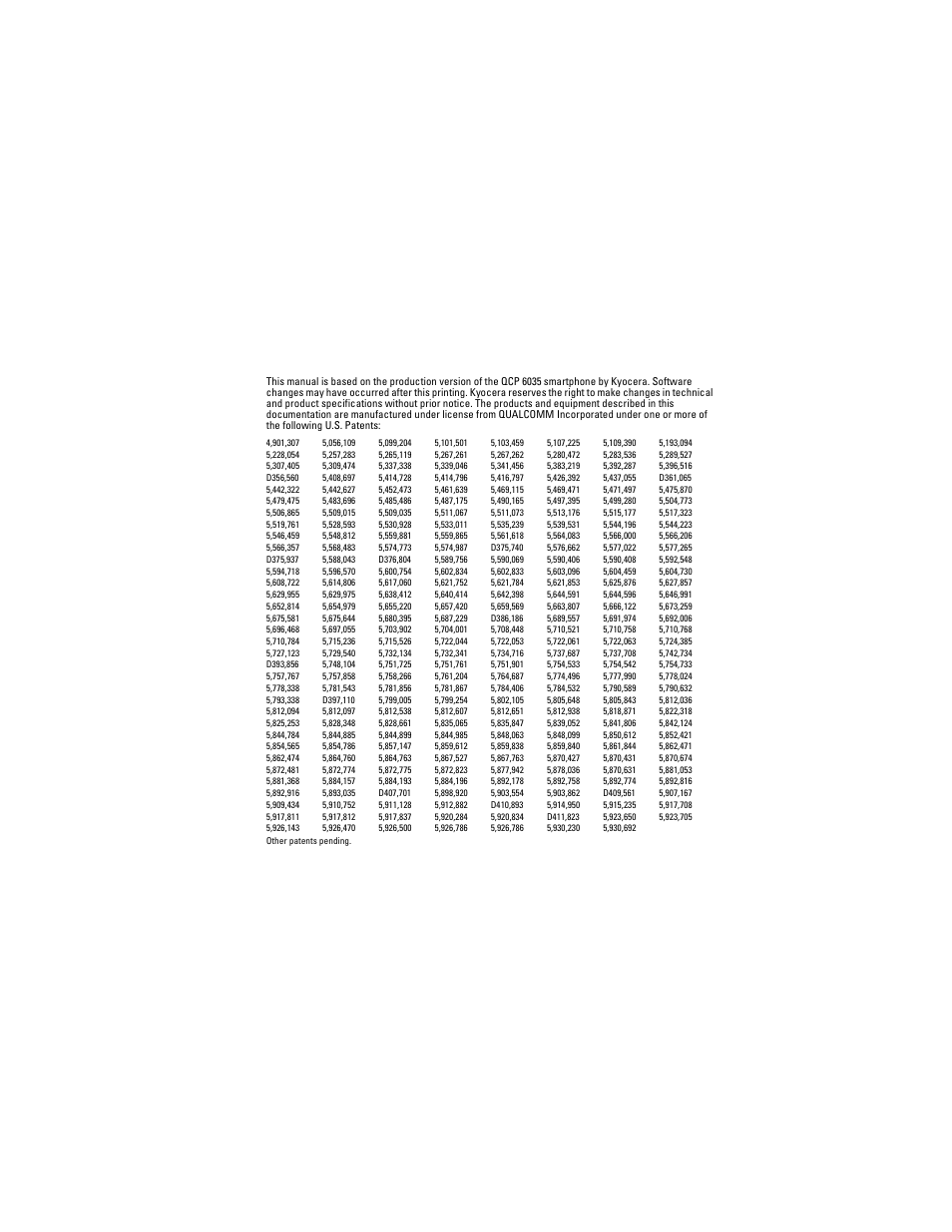 Kyocera QCP 6035 User Manual | Page 2 / 68