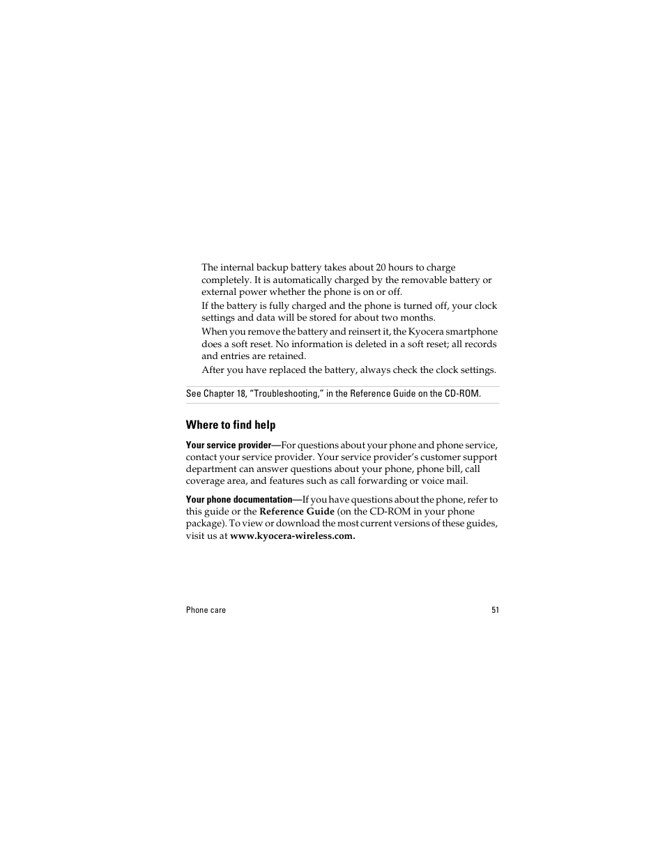 Where to find help, Your service provider, Your phone documentation | Kyocera QCP 6035 User Manual | Page 57 / 68