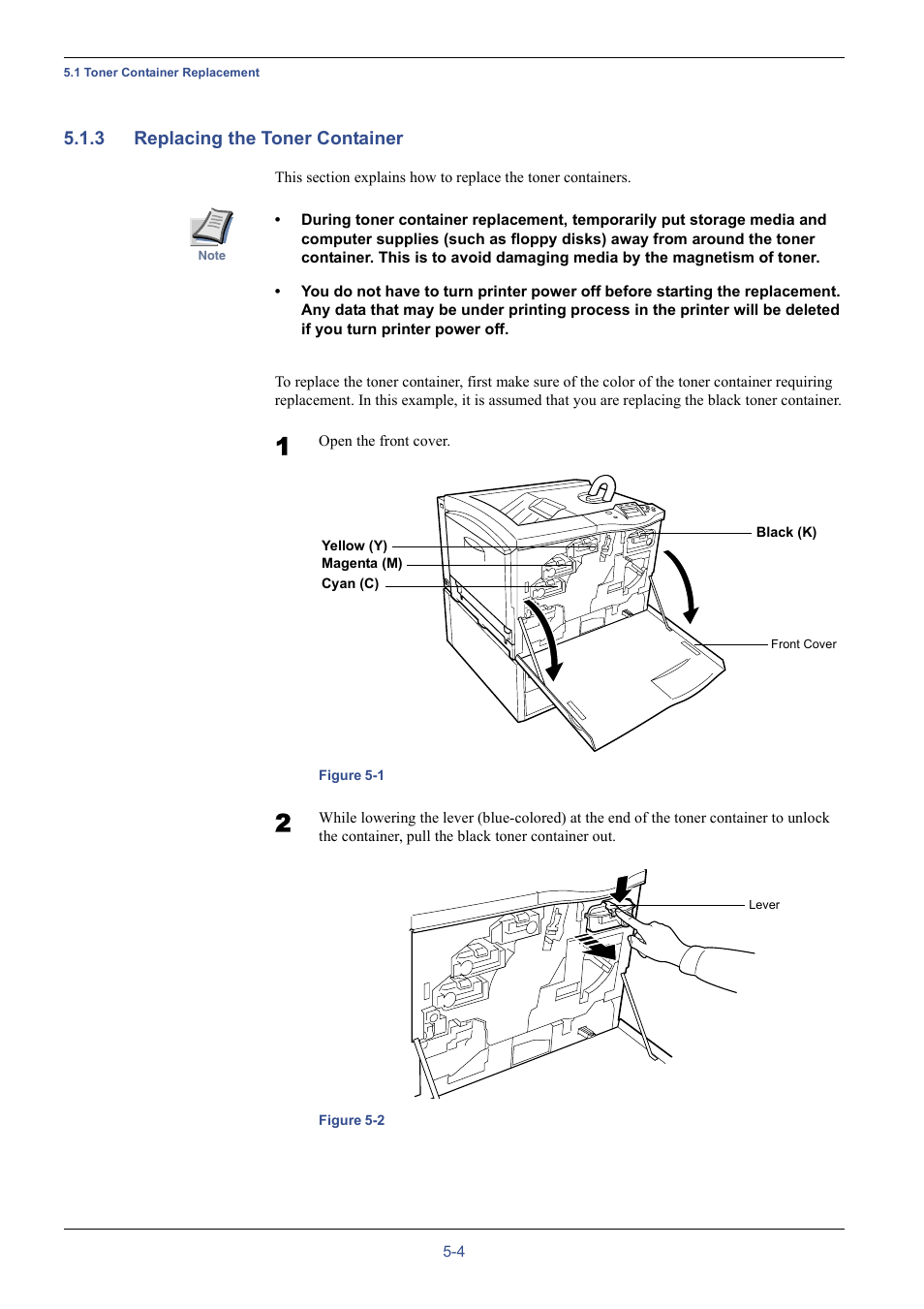 3 replacing the toner container, Replacing the toner container -4 | Kyocera WP31C User Manual | Page 172 / 214
