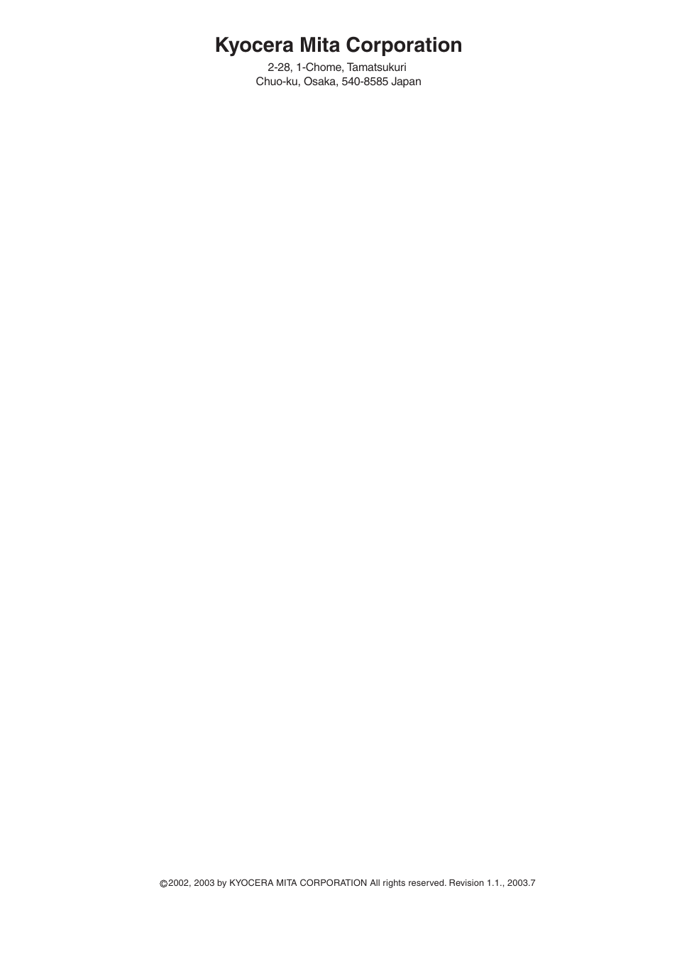 Kyocera mita corporation | Kyocera WP31C User Manual | Page 214 / 214