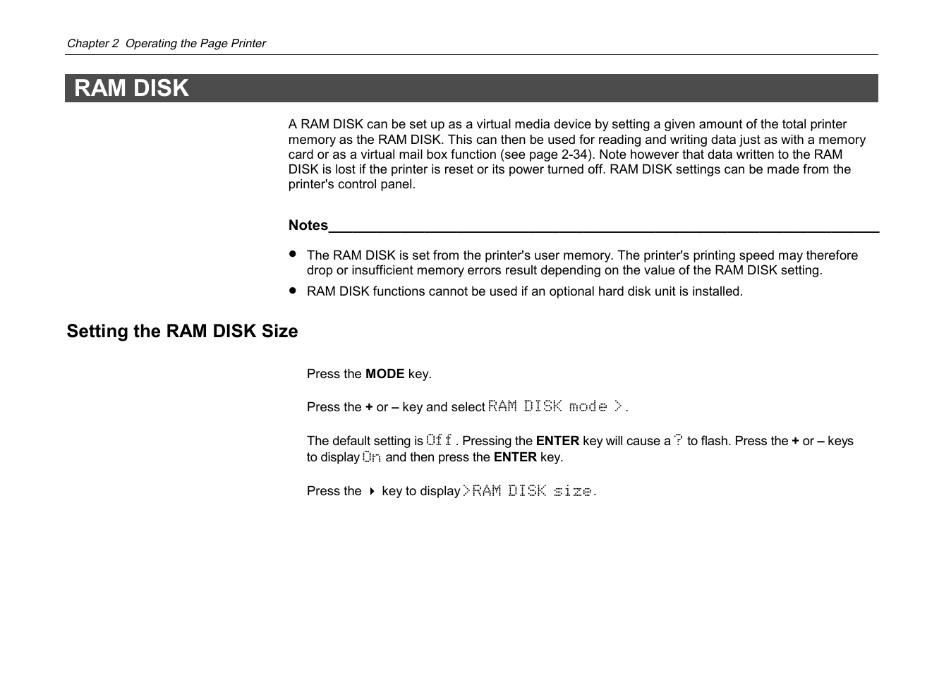 Ram disk | Kyocera DP-3600 User Manual | Page 100 / 250