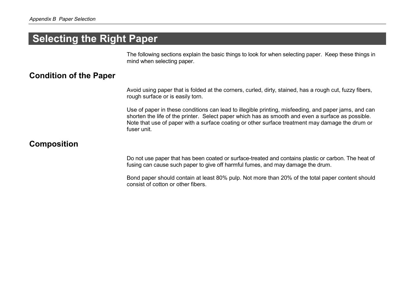 Selecting the right paper | Kyocera DP-3600 User Manual | Page 212 / 250