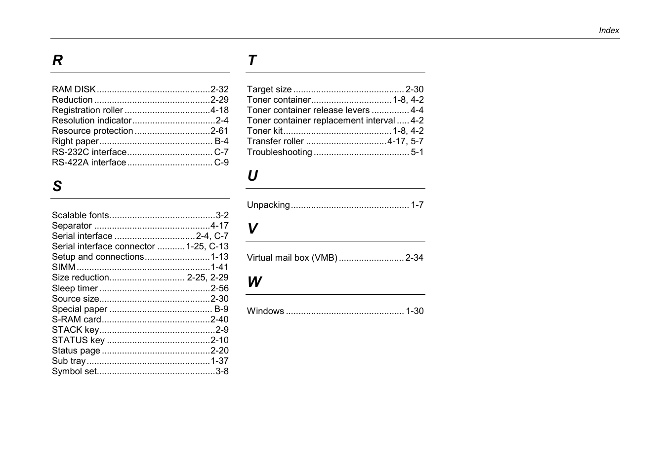 Index-3 | Kyocera DP-3600 User Manual | Page 243 / 250