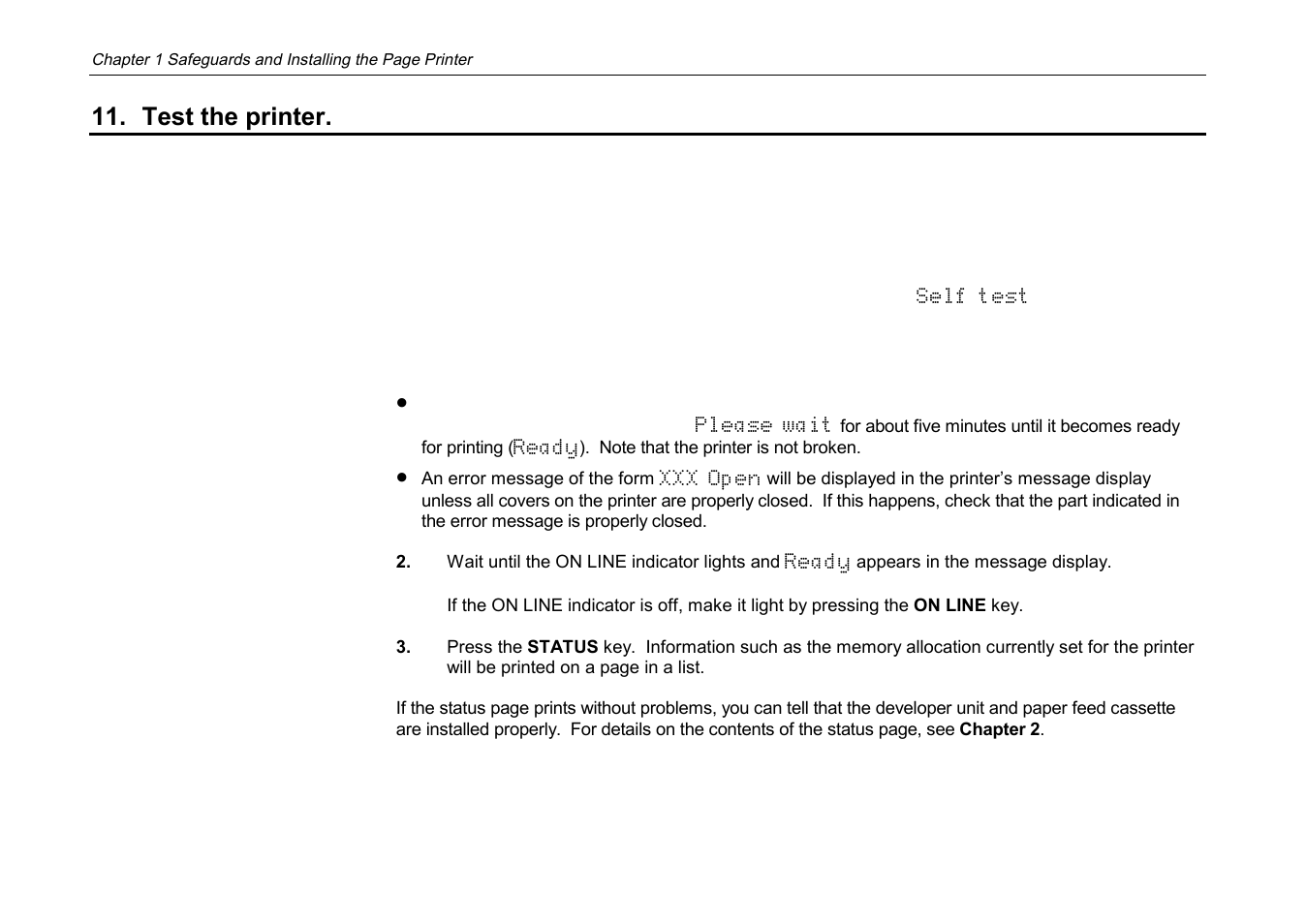 Test the printer | Kyocera DP-3600 User Manual | Page 49 / 250