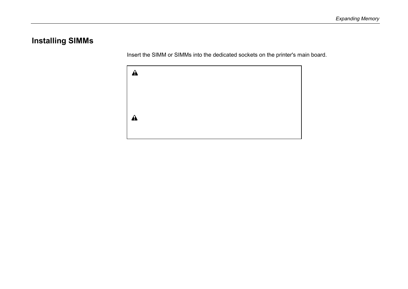 Installing simms | Kyocera DP-3600 User Manual | Page 64 / 250