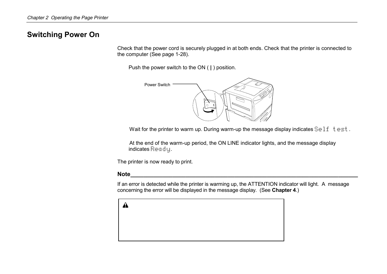 Switching power on | Kyocera DP-3600 User Manual | Page 80 / 250