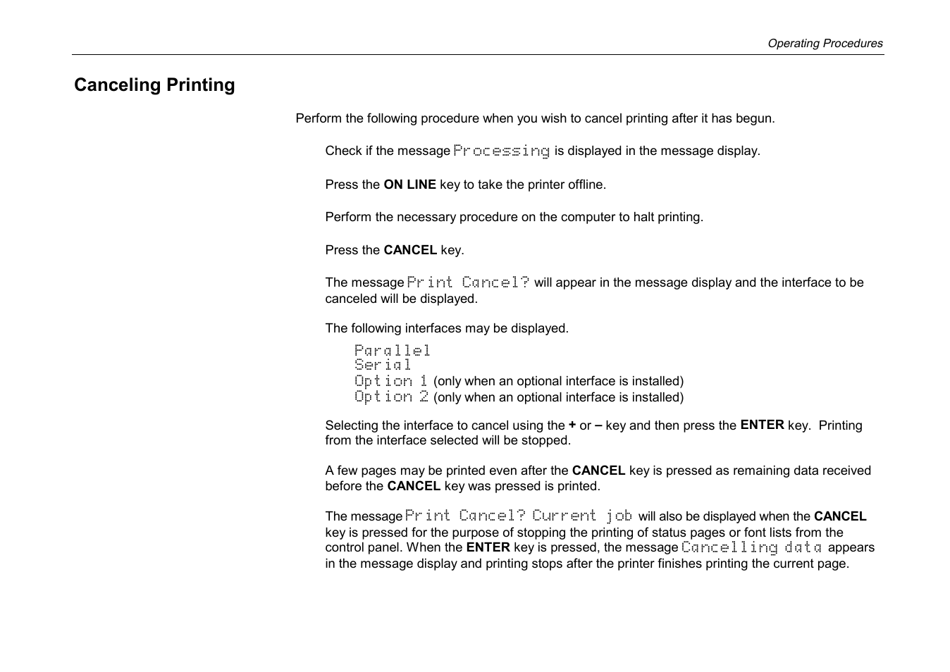 Canceling printing | Kyocera DP-3600 User Manual | Page 85 / 250
