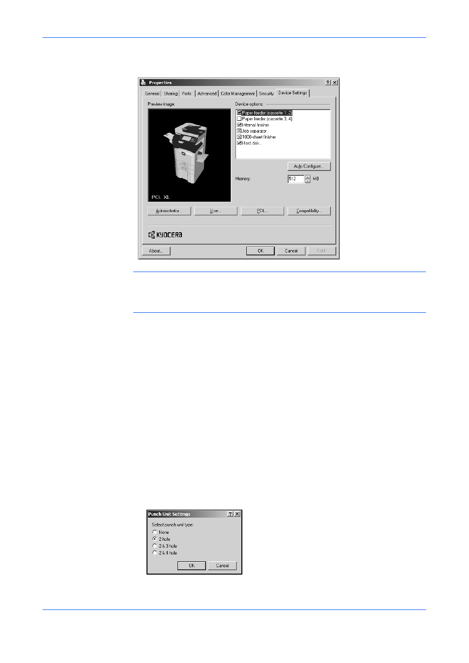 Punch unit settings | Kyocera FS-820 User Manual | Page 15 / 105