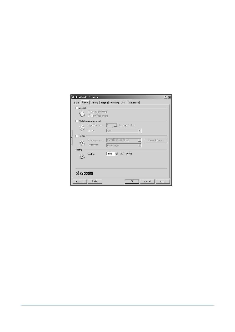 4 layout, Booklet, Left edge and right edge binding | Chapter 4, Layout, 4layout | Kyocera FS-820 User Manual | Page 36 / 105