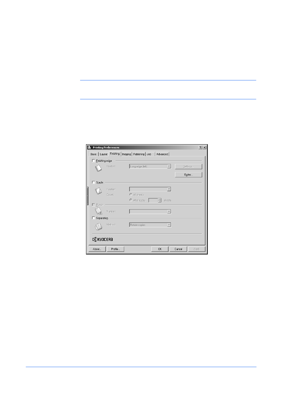 5 finishing, Finishing edge, Chapter 5 | Finishing, 5finishing | Kyocera FS-820 User Manual | Page 42 / 105