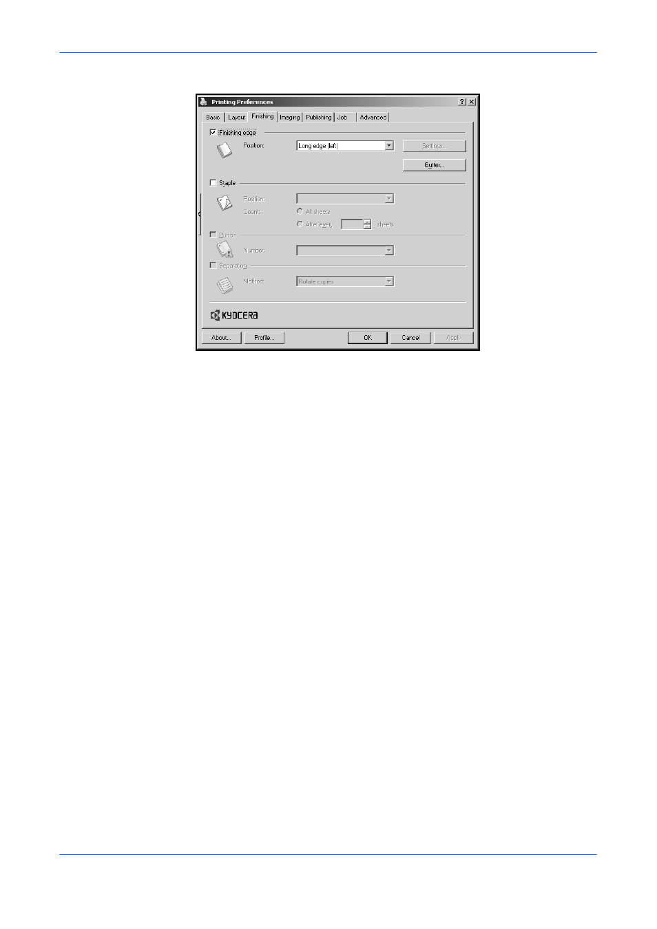 Using finishing edge | Kyocera FS-820 User Manual | Page 43 / 105