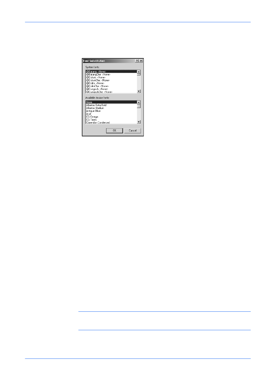 Font substitution, Disable device fonts, Graphics | Kyocera FS-820 User Manual | Page 53 / 105