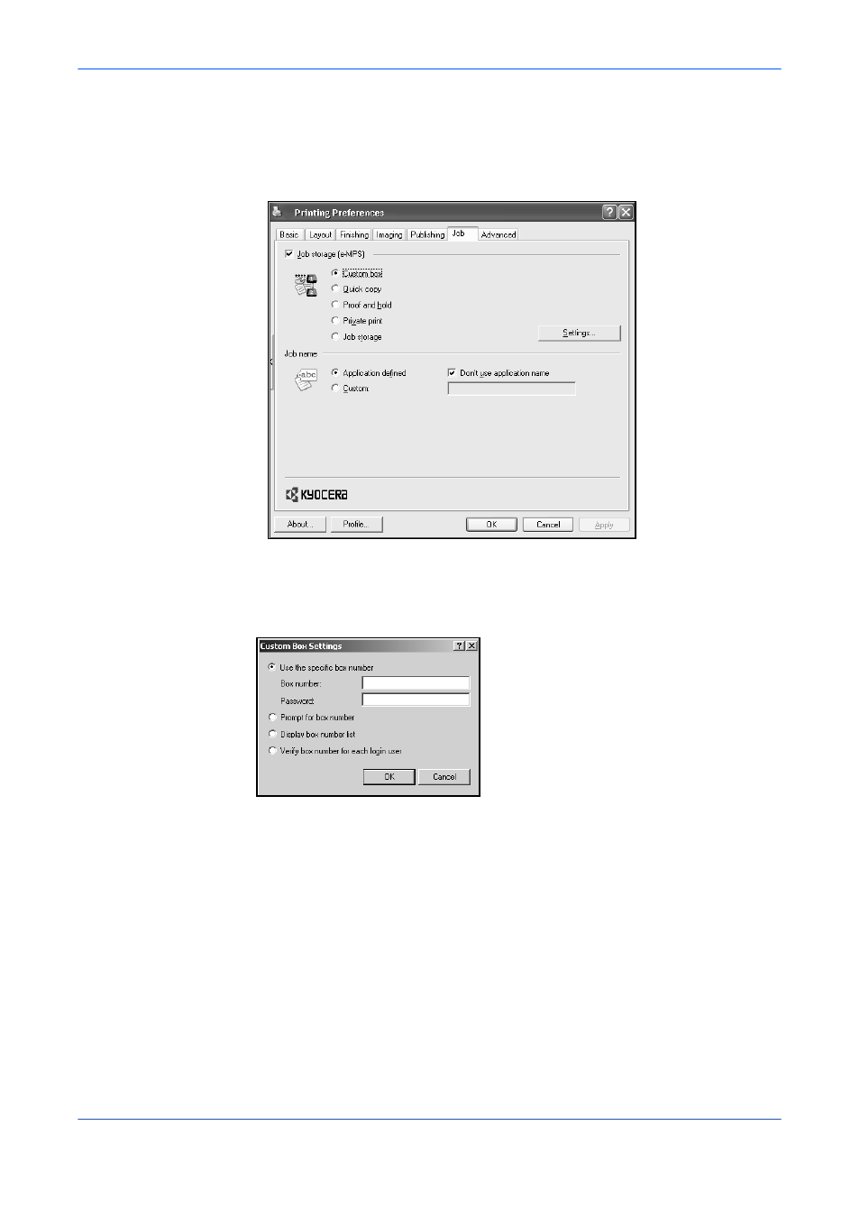Save jobs in custom boxes | Kyocera FS-820 User Manual | Page 69 / 105