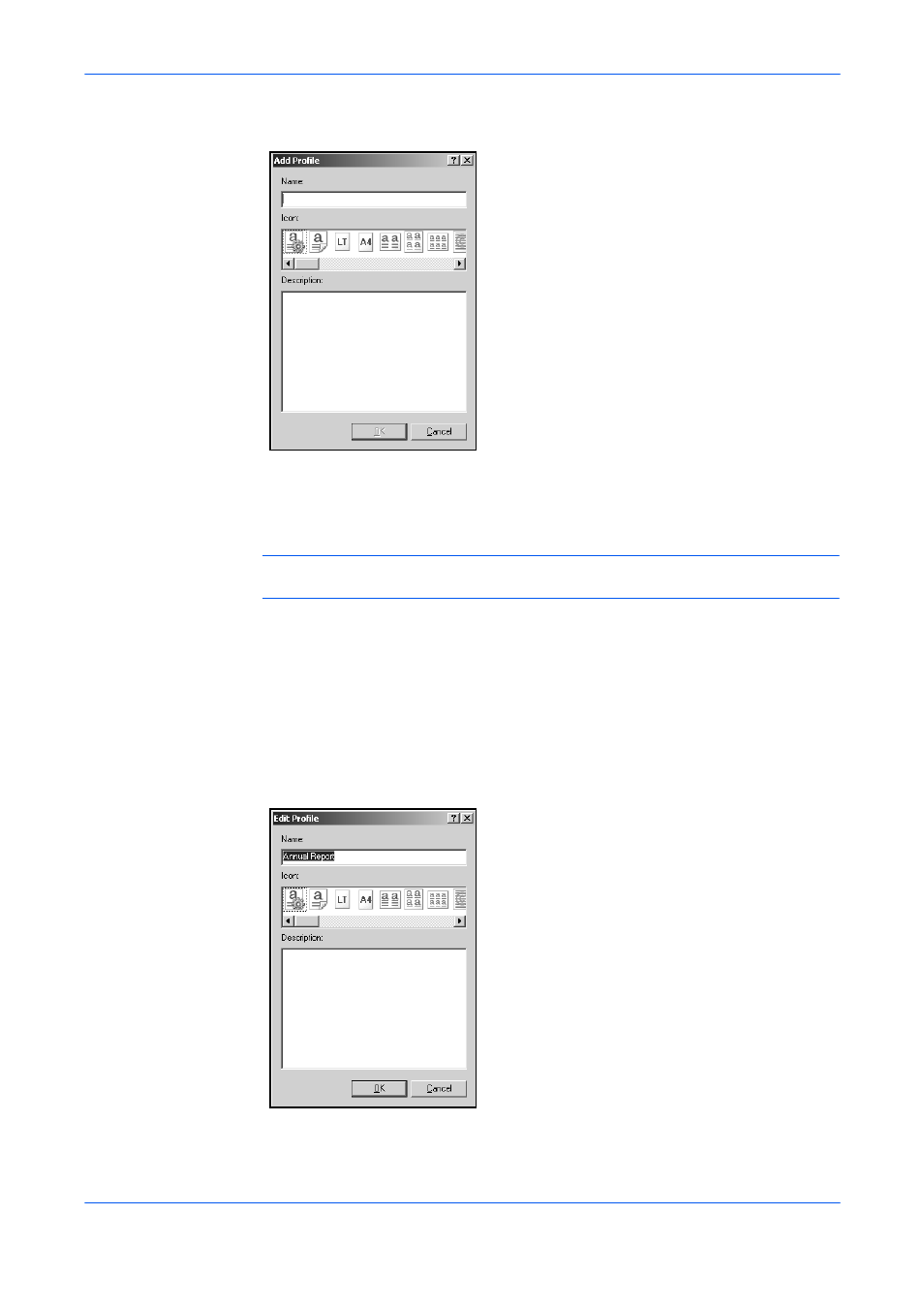 Edit profile | Kyocera FS-820 User Manual | Page 94 / 105