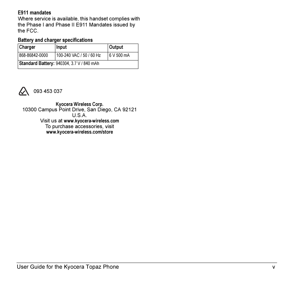 Kyocera Topaz 901 User Manual | Page 5 / 40