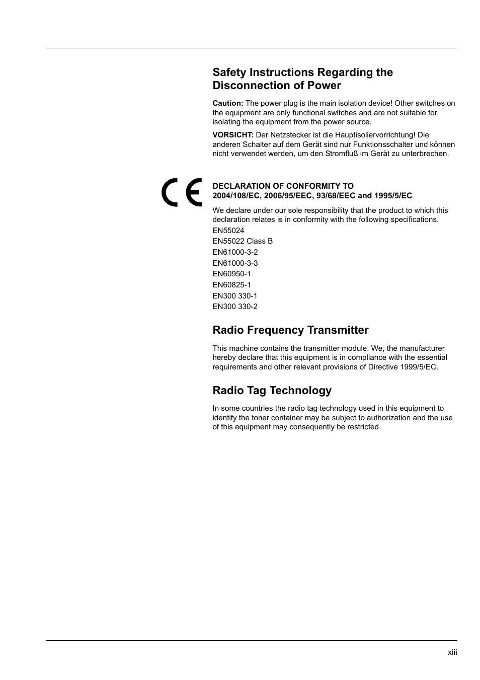 Radio frequency transmitter, Radio tag technology | Kyocera KM-2540 User Manual | Page 15 / 119