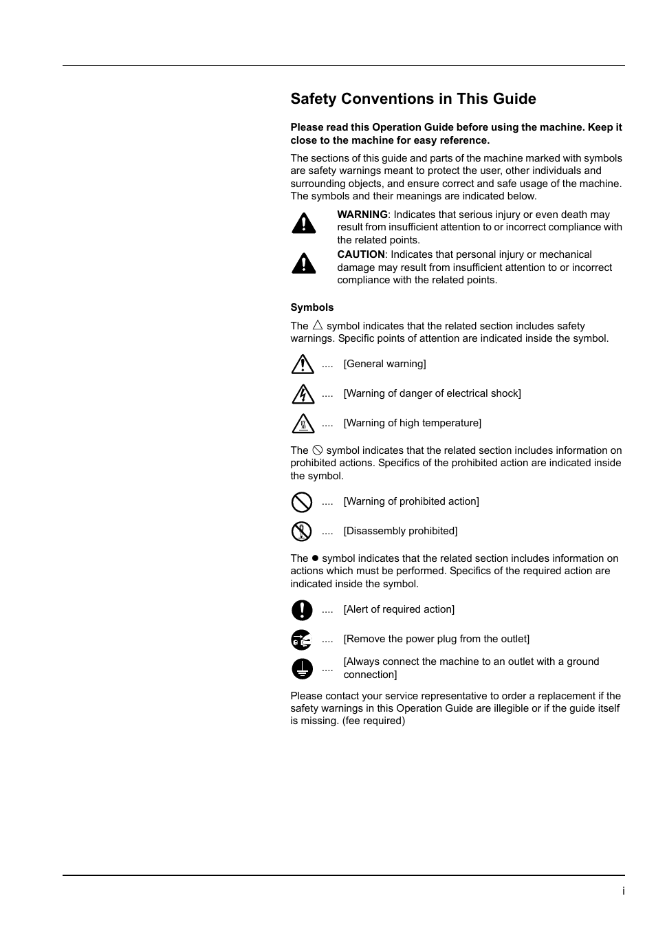 Safety conventions in this guide | Kyocera KM-2540 User Manual | Page 3 / 119